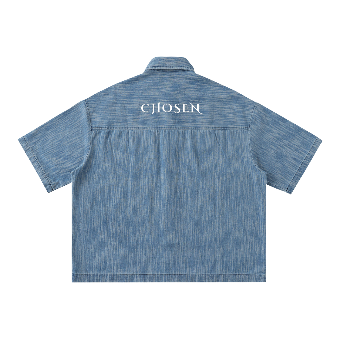 Crowned™ Distressed Denim Button-Up