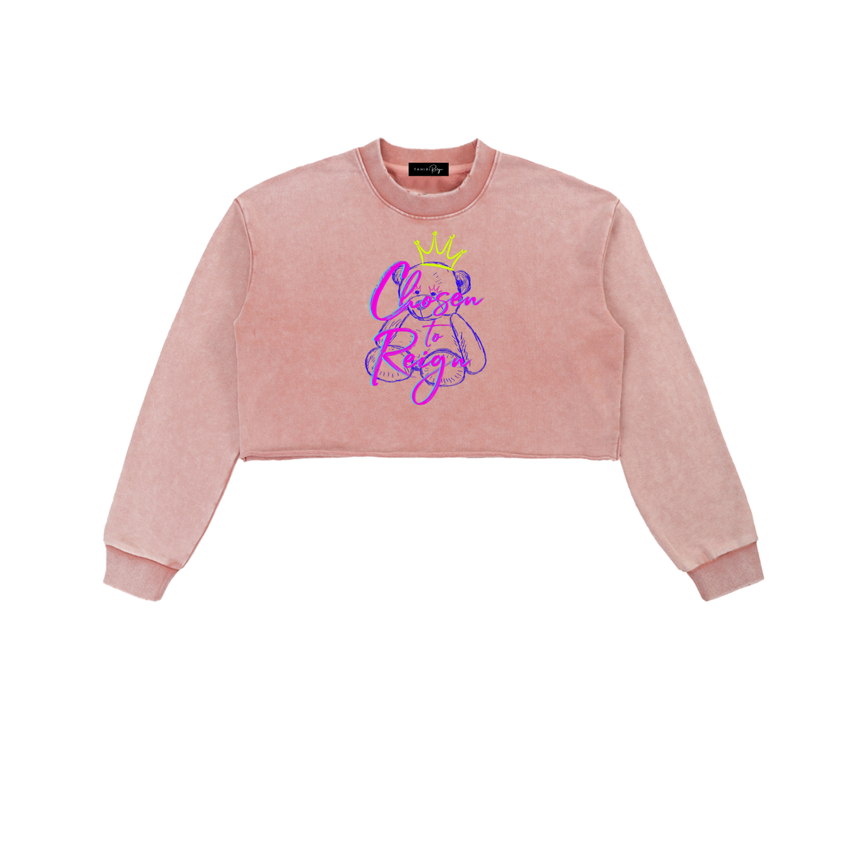 Chosen to Reign™ Vintage Snow-Wash Cropped Sweatshirt