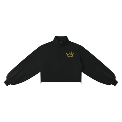 Chosen to Reign™ | Luxe Cropped Lounge Set BLACK Black