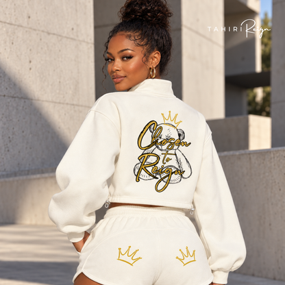 Chosen to Reign™ | Luxe Cropped Lounge Set IVORY