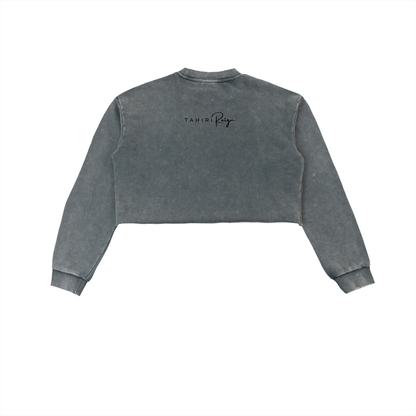 Chosen to Reign™ Vintage Snow-Wash Cropped Sweatshirt