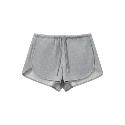 Women's Drawstring Shorts FLOWER GRAY