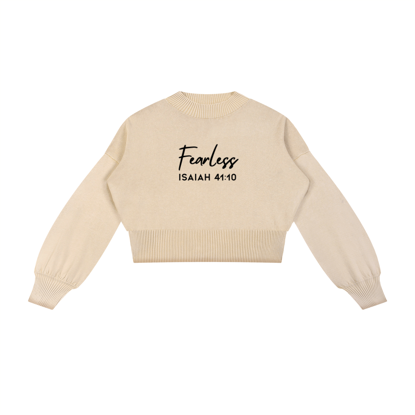 Fearless Mineral Wash Balloon Sleeve Cropped Sweater