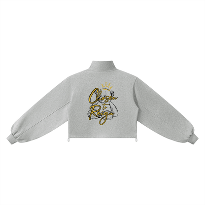 Chosen to Reign™ | Luxe Cropped Lounge Set FLOWER GRAY
