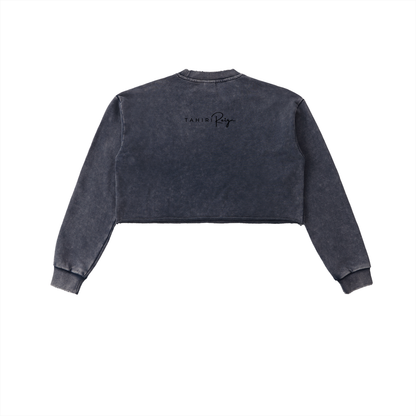 Chosen to Reign™ Vintage Snow-Wash Cropped Sweatshirt