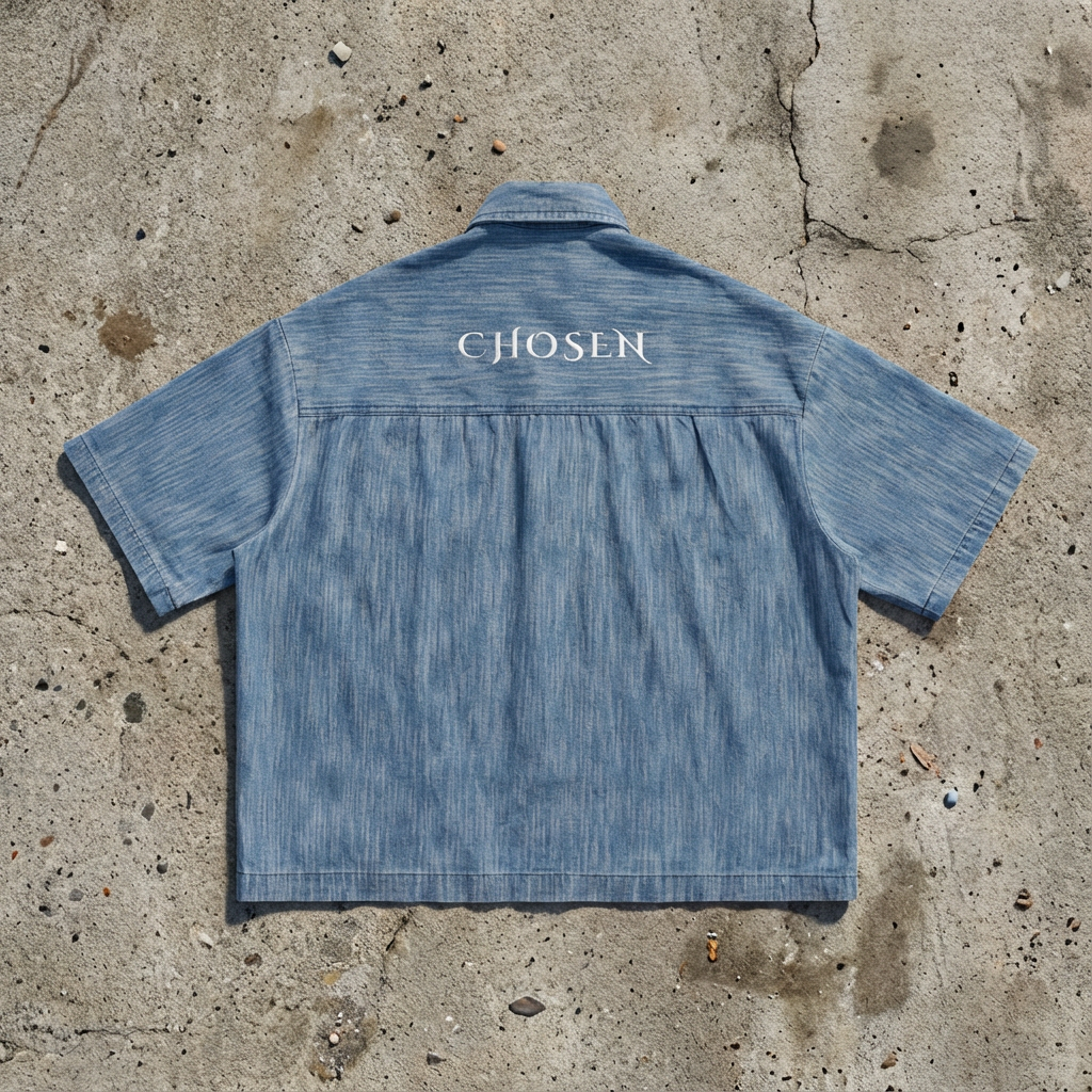 Crowned™ Distressed Denim Button-Up