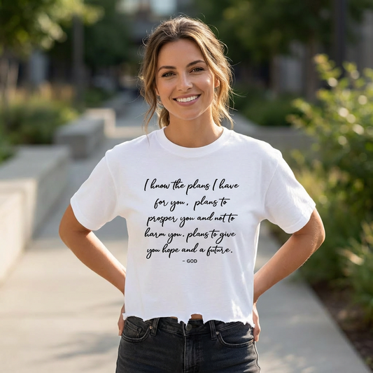 I Know the Plans™ Scripture Statement Tee (Jeremiah 29:11)