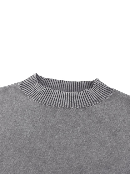 Fearless Mineral Wash Balloon Sleeve Cropped Sweater